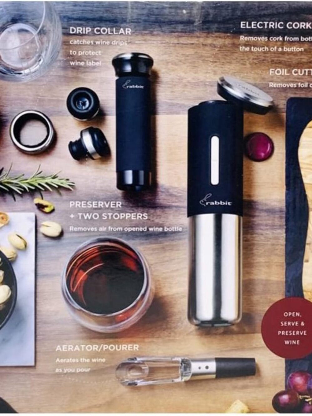 Rabbit Electric Wine Set - 8 Piece Set - NIB